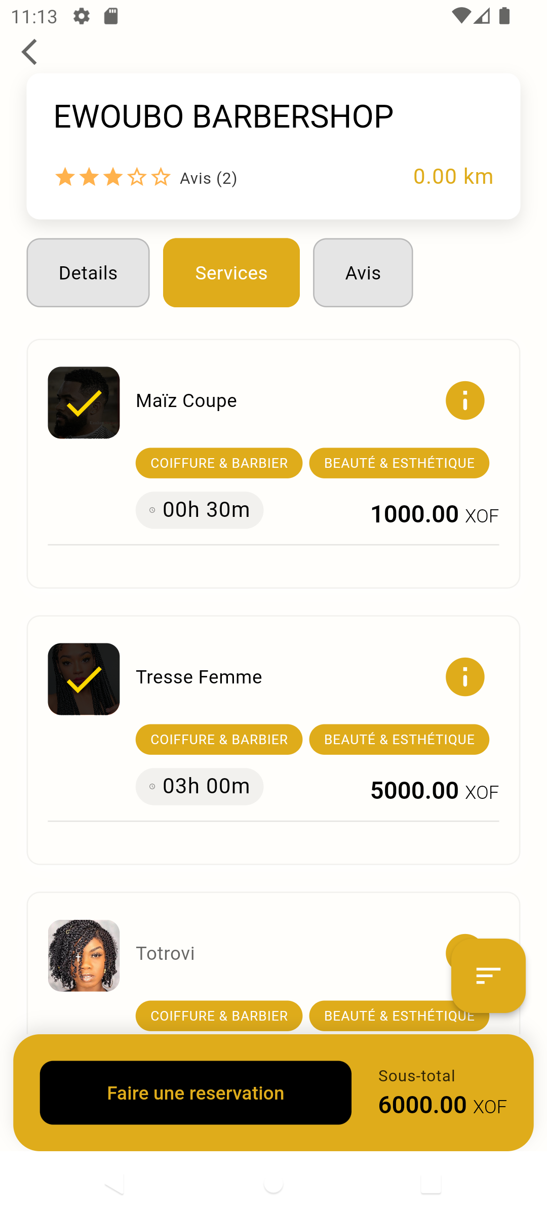 Processus de réservation CHARM